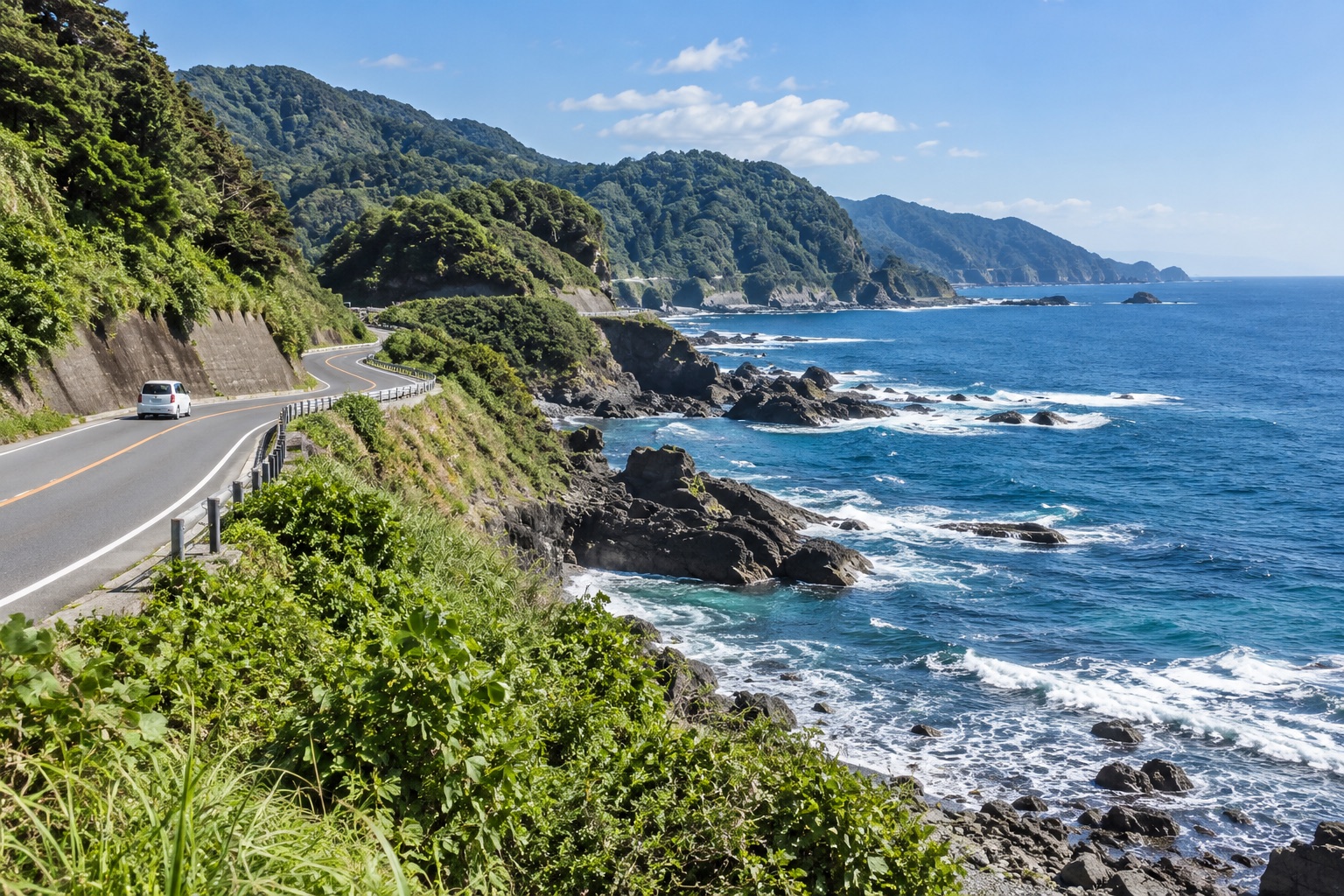 日本の海岸道路の生成イメージ